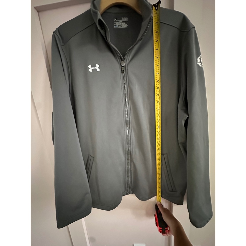 Under Armour Mens ColdGear Full‎ Zip Jacket Gray Fox Sports XL Loose Fit - Picture 3 of 8